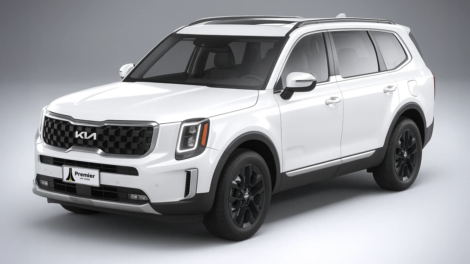 White Kia Telluride representing the Full Size SUV class